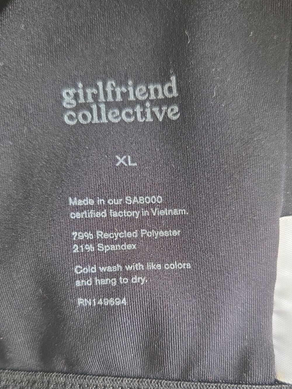 girlfriend collective Black High-Neck Crossback Bralette - Picture 3 of 3